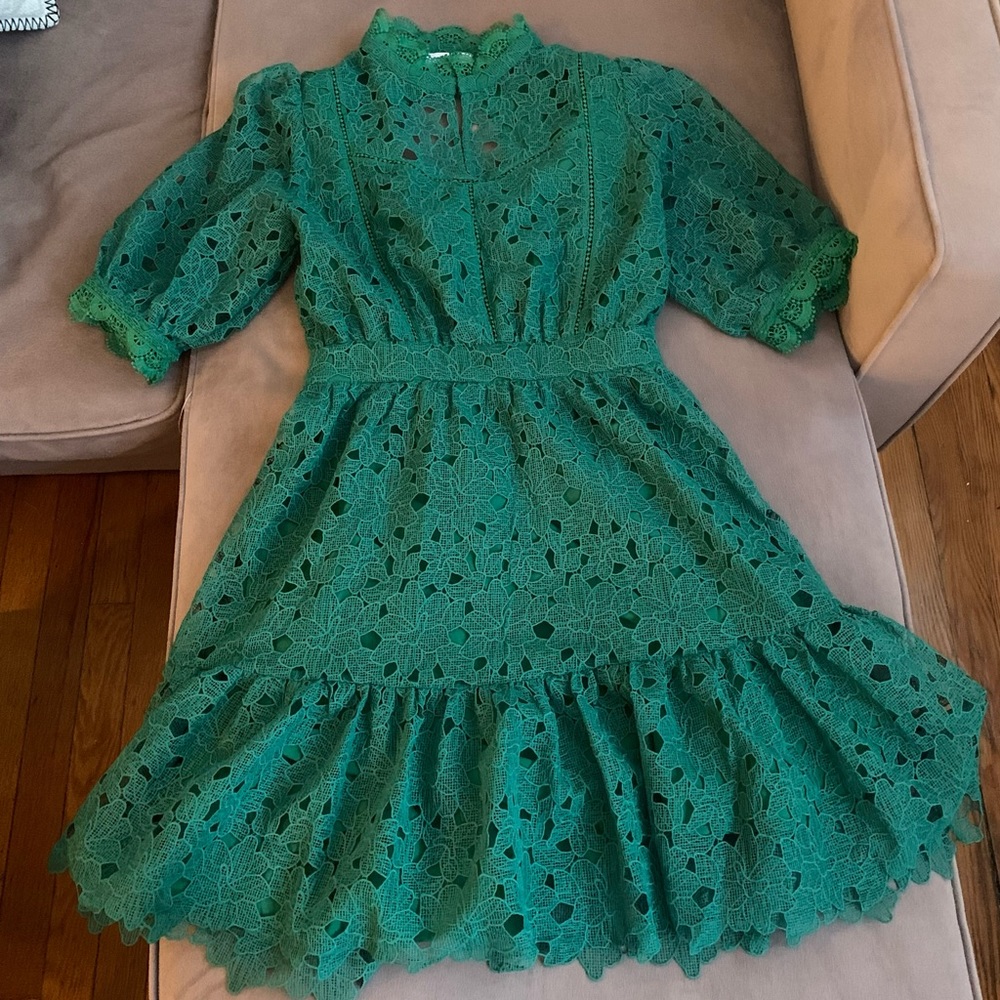 SUNCOO Caliste Embroidered Dress with Backless Detail NWT